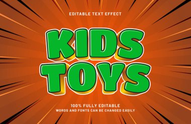 çocuk oyuncakları çocuklarda düzenlenebilir metin efekti ve oyun metni tarzı