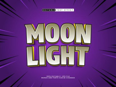 uzay ve galaksi biçiminde ay ışığı düzenlenebilir metin efekti