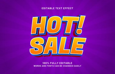 satışta sıcak satış düzenlenebilir metin efekti ve tanıtım metni tarzı