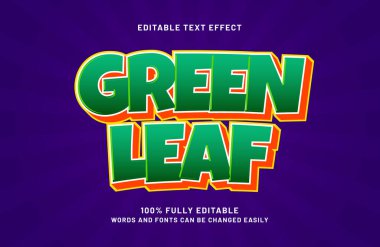 Çocuklarda yeşil yaprak düzenlenebilir metin efekti ve mutlu metin biçimi
