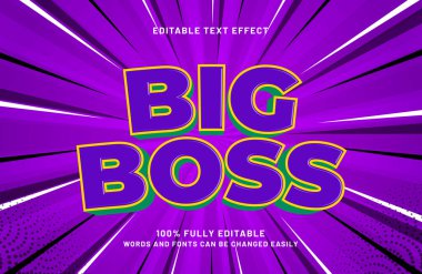 Büyük patron çocuklarda düzenlenebilir metin efekti ve mutlu metin tarzı