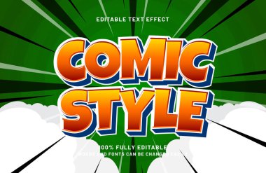 Çocuklarda çizgi roman tarzı düzenlenebilir metin efekti ve mutlu metin biçimi