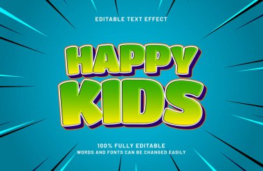 Mutlu çocuklar metin efektini mutlu ve çocuklar metin tarzında düzenleyebilir