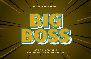 Büyük patron 3d düzenlenebilir metin efekti