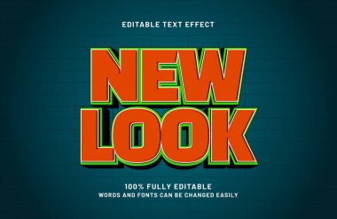 yeni görünüm 3d düzenlenebilir metin efekti