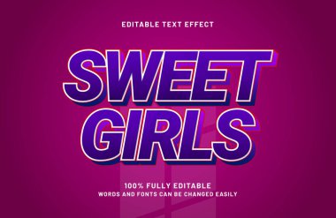 sweet girls editable text effect