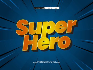 Basit ve mutlu metin biçiminde düzenlenebilir süper kahraman metin efekti