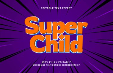 süper çocuk düzenlenebilir metin efekti