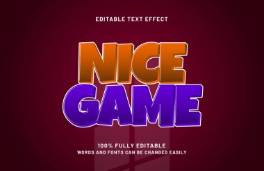 güzel oyun düzenlenebilir metin efekti