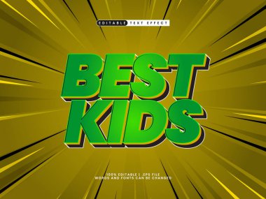 En iyi çocuklar çocuklarda düzenlenebilir metin efekti ve neşeli metin tarzı
