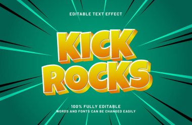 kick rocks çizgi film ve çocuklar metin tarzında düzenlenebilir metin efekti