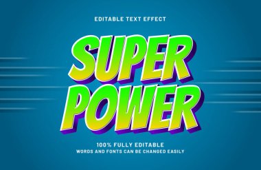 Basit ve modern metin biçiminde süper güç düzenlenebilir metin efekti