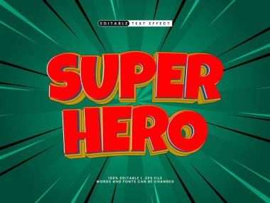 süper kahraman metin efekti süper ve basit metin biçiminde