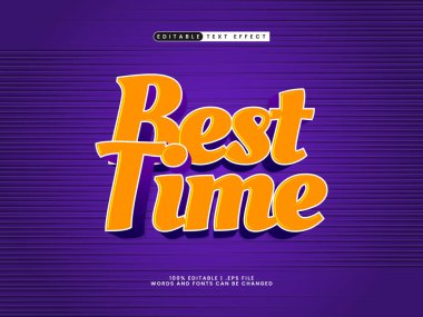 Oyunda en iyi zaman düzenlenebilir metin efekti ve çocuklar metin biçimi