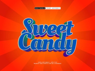 tatlı şeker düzenlenebilir metin efekti basit ve modern metin biçiminde