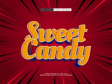 Çocuklarda tatlı şekerleme düzenlenebilir metin efekti ve mutlu metin tarzı