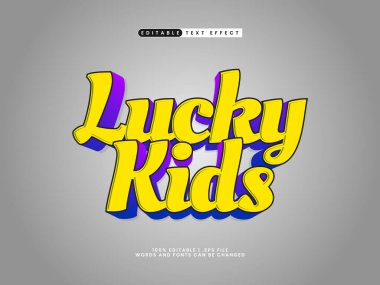 şanslı çocuklar oyun ve hızlı metin biçiminde düzenlenebilir metin efekti