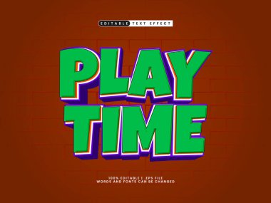 Oyunda oyun zamanı düzenlenebilir metin efekti ve çocuklar metin biçimi