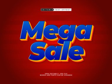 mega satış düzenlenebilir metin efekti satışta ve metin biçimi