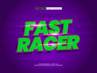 sürat ve yarış metin biçiminde hızlı yarışçı düzenlenebilir metin efekti