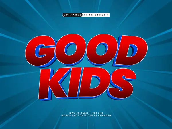 iyi çocuklar çocuklarda düzenlenebilir metin efekti ve mutlu metin tarzı