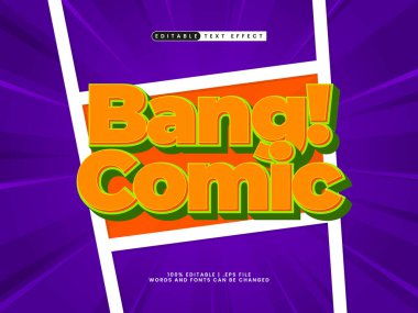 çizgi roman ve karikatür metin tarzında düzenlenebilir çizgi roman efekti