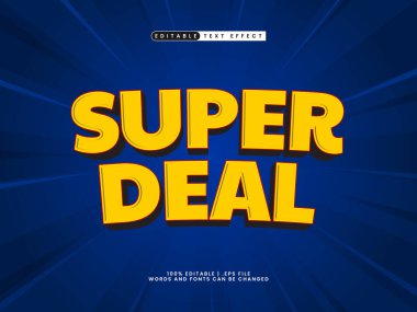 İndirim ve satış metni biçiminde süper anlaşma düzenlenebilir metin efekti