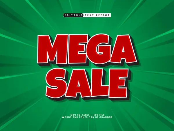 mega satış düzenlenebilir metin efekti indirimde ve satışta metin biçiminde