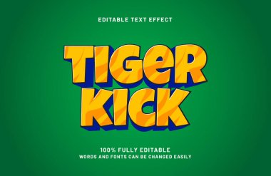 Kaplanın tekmelenebilir metin efekti ve çocukların metin tarzı