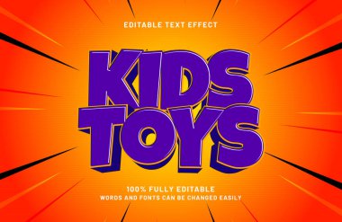 Çocuklar oyuncaklar Mutlu ve neşeli metin tarzında metin efekti