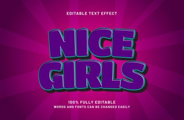 İyi kızlar oyun ve kahraman metin tarzında düzenlenebilir metin etkisi