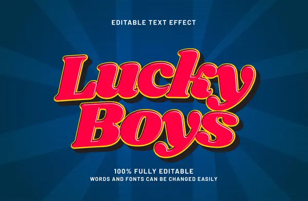 Şanslı çocuklar oyun ve kahraman metin tarzında düzenlenebilir metin efekti