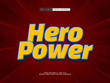 süper güç düzenlenebilir metin efekti süper ve kahraman metin biçimi