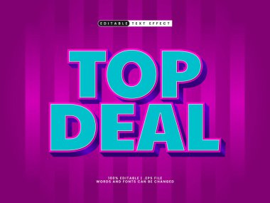 Satışlarda ve indirimli metin tarzında en iyi anlaşma düzenlenebilir metin efekti