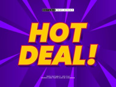 satışta ve indirimli metin biçiminde hot deal düzenlenebilir metin efekti