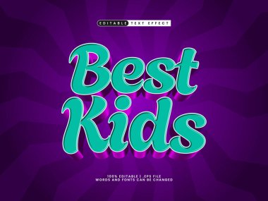 En iyi çocuklar çocuklarda düzenlenebilir metin efekti ve çizgi film tarzı
