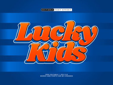 şanslı çocuklar modern ve havalı metin tarzında düzenlenebilir metin efekti