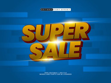 Çizgi film ve çocukların metin tarzında düzenlenebilir süper satış efekti