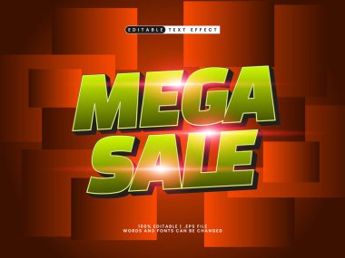 mega satış düzenlenebilir metin efekti indirimde ve satışta metin biçiminde