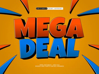 mega anlaşma düzenlenebilir metin efekti indirimde ve satışta metin biçimi