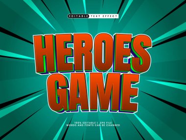 oyundaki kahramanlar oyun düzenlenebilir metin efekti ve çocuklar metin tarzı