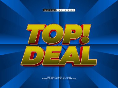 Satışlarda ve indirimli metin tarzında en iyi anlaşma düzenlenebilir metin efekti