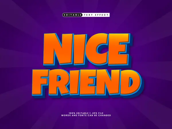 Nide arkadaş oyun ve çocuklar metin tarzı düzenlenebilir metin efekti