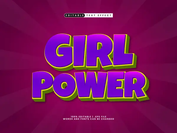 Oyunda kız gücü düzenlenebilir metin efekti ve çocuklar metin tarzı