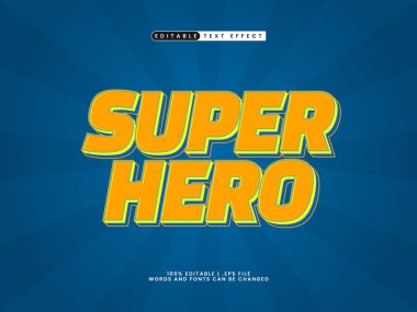 Basit ve çocuklar metin tarzında süper kahraman düzenlenebilir metin efekti