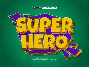 çocuklar ve oyun metin tarzında süper kahraman düzenlenebilir metin efekti