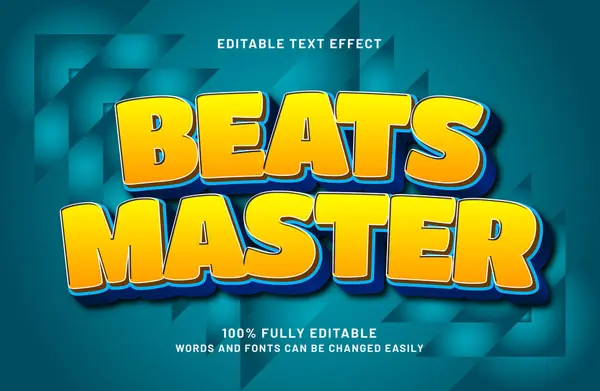 stock vector beats master editable text effect in game and kids text style