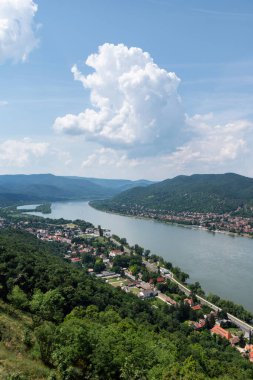 View of Danube Bend from Visegrad Citadel in Hungary