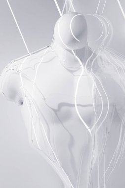 Soyut beyaz erkek sanat 3D görüntüleme