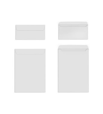 Beyaz arkaplanda zarf